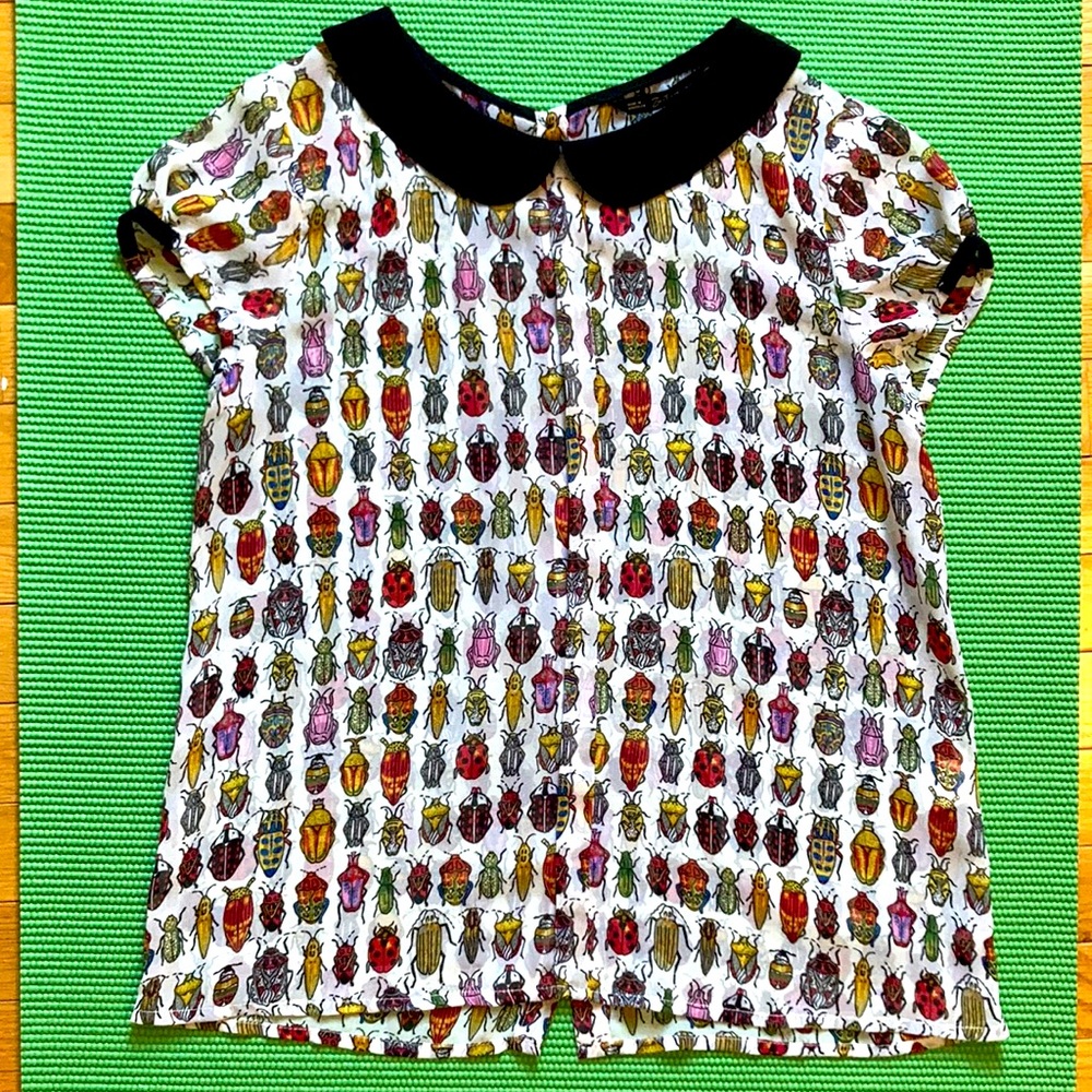 Beetle print Zara blouse, small